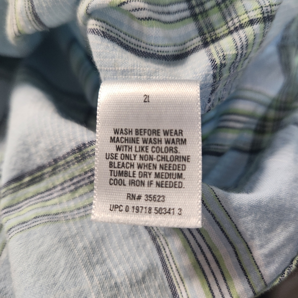 Carter’s Plaid Collared Short Sleeve Button Down Shirt - BLUE - 2T - Picture 6 of 7